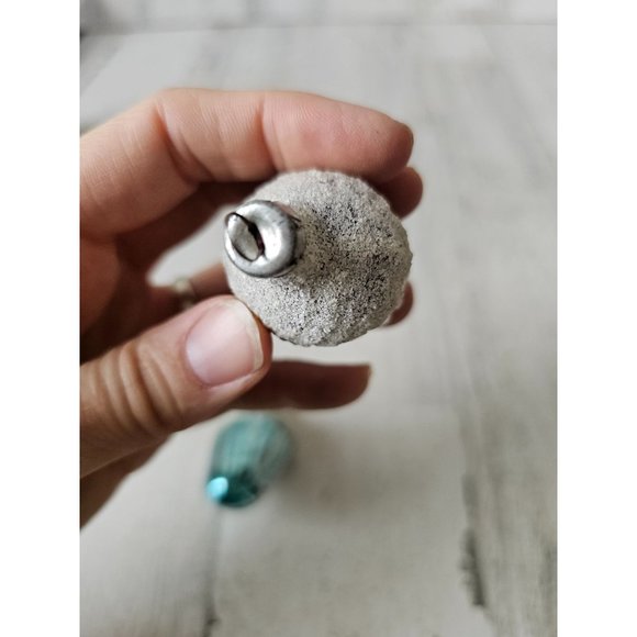 Vintage acorn glass glitter ornament flocked frosted Xmas tree - Picture 5 of 11